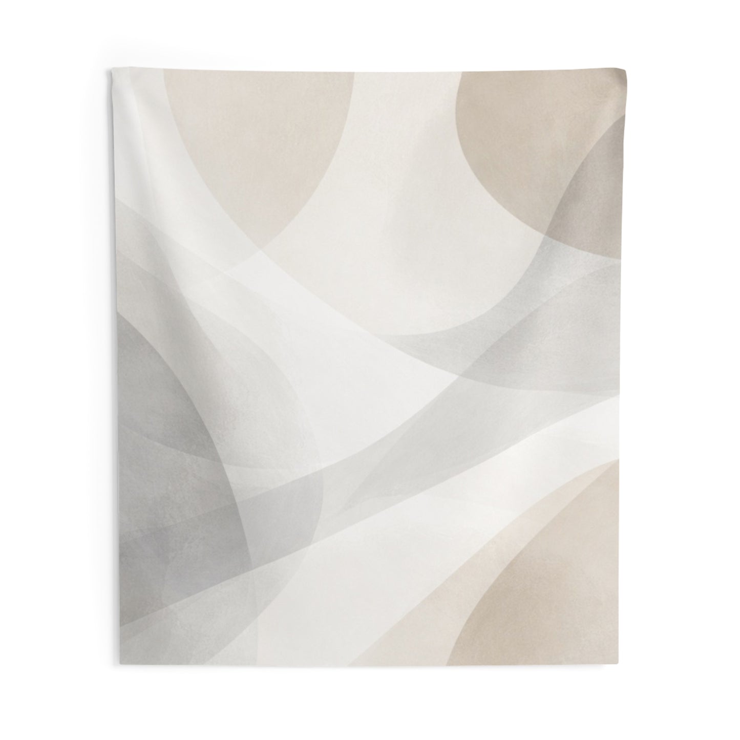 Neutral Abstract Waves Indoor Wall Tapestry | Minimal Geometric Art