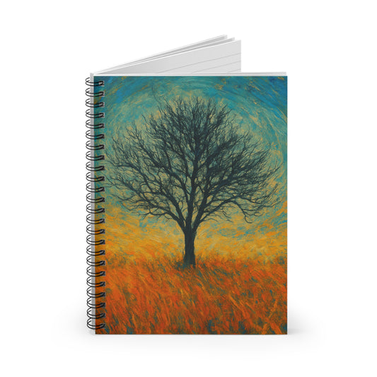 Artistic Tree Spiral Notebook - Ruled Pages, Nature Lover Gift, Journal for Notes, School Supplies, Unique Stationery - TRV