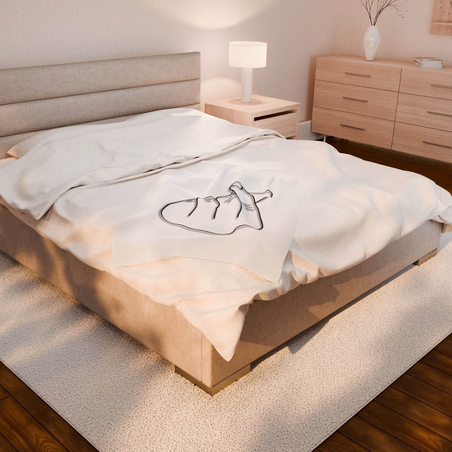 Cozy Velveteen Plush Blanket with Heart Gesture Design - Perfect for Gifts & Home Decor - TRV