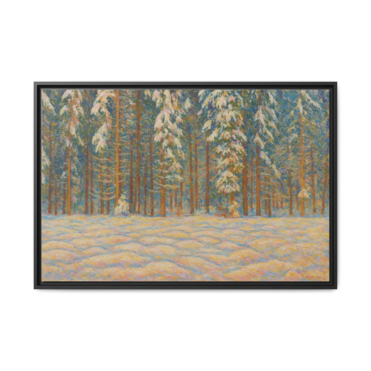 Canvas Wall Art, Framed Landscape Print | Cozy Winter Decor, Nature Lover Gift, Rustic Home Decoration, Multicolor Matte Design - TRV