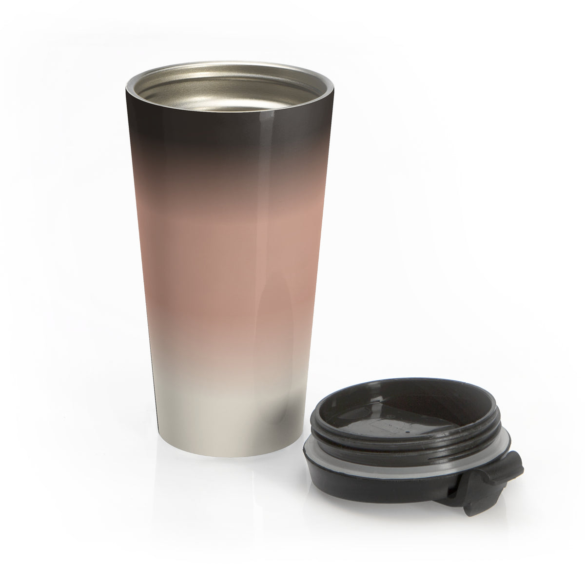 Neutral ombre 15oz insulated stainless steel travel mug - view 5
