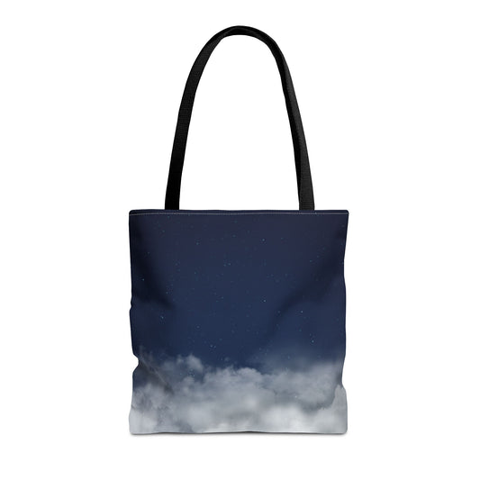 Night Sky Clouds Tote Bag | Starry Navy Ombre - TRV