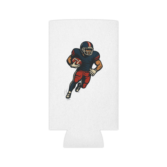 Football player can cooler accessory by Printify, featuring sports-themed design, perfect for tailgate parties and fans.