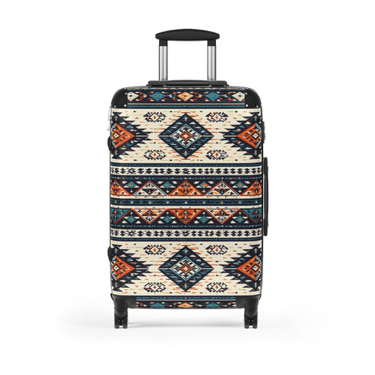 Printify Aztec travel suitcase with southwestern pattern, carry-on luggage featuring vibrant geometric designs.