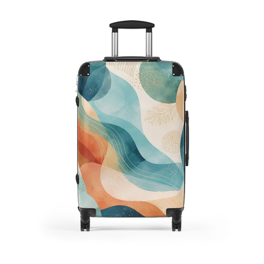 Autumn Mist Forest suitcase by Printify featuring scenic fall travel luggage with colorful autumn leaves design.