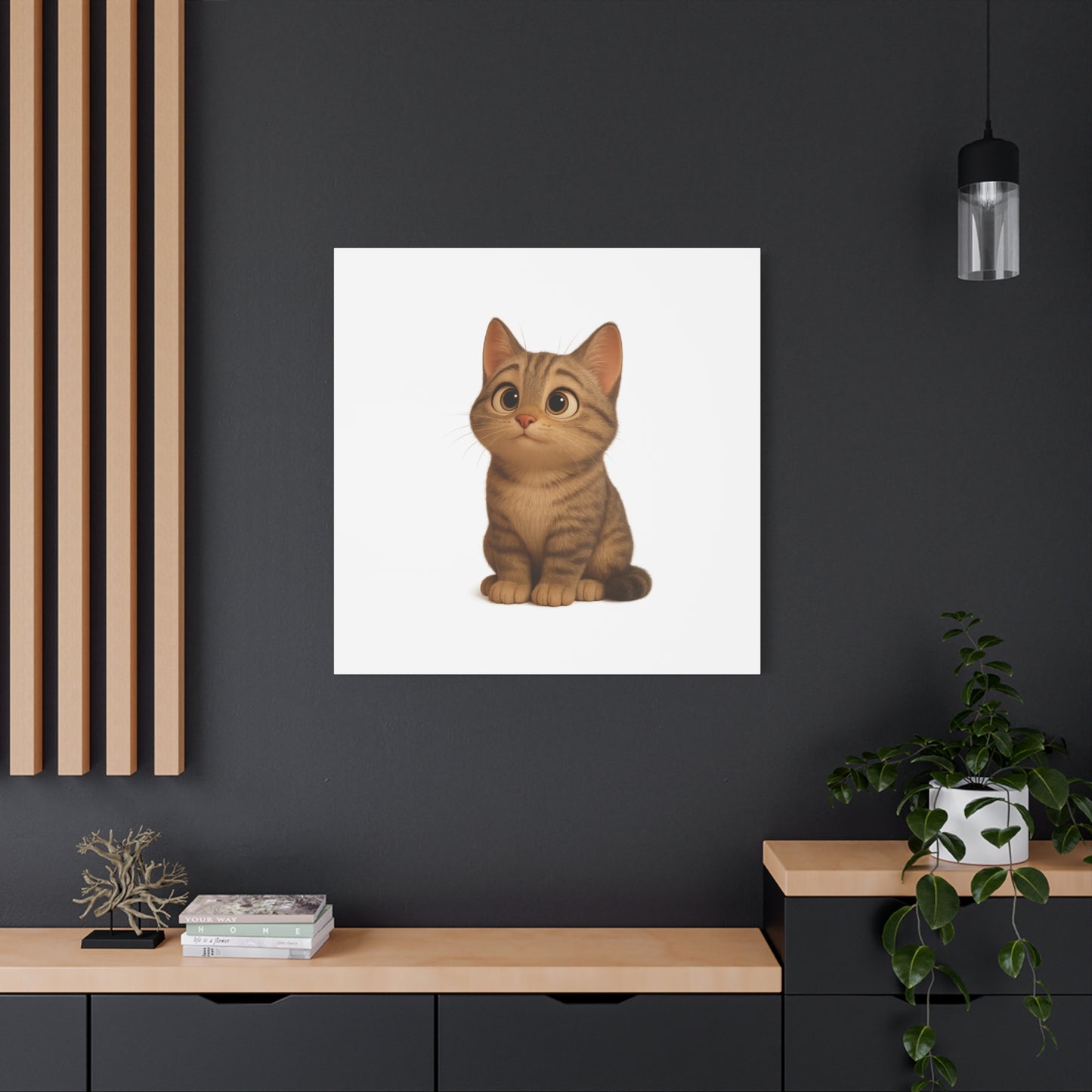 Adorable Cat Canvas Art, Cute Cat Wall Decor, Pet Lover Gift, Nursery Wall Art, Animal Print, Modern Home Decor - TRV