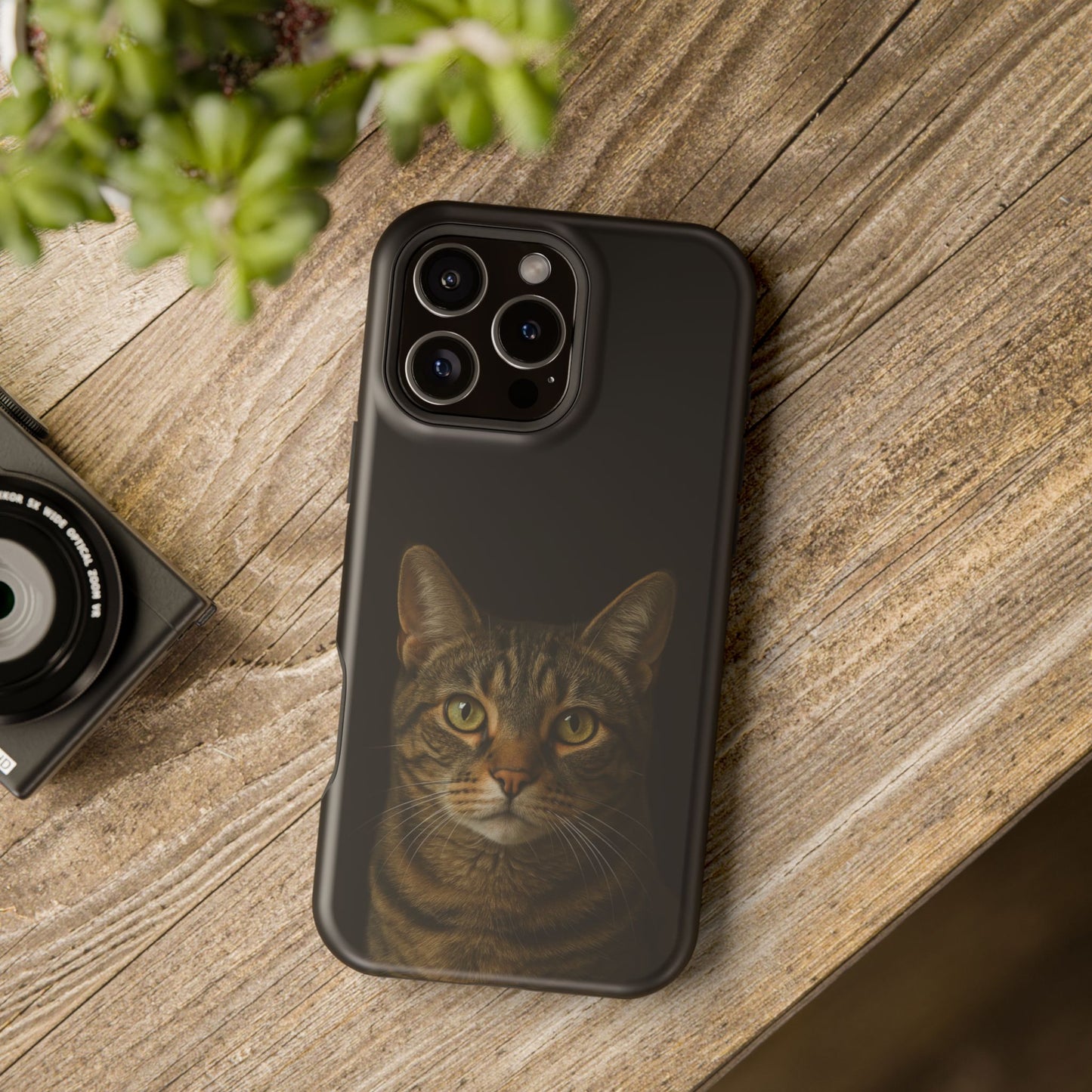 Magnetic Impact-Resistant Phone Case — Realistic Tabby Cat Portrait