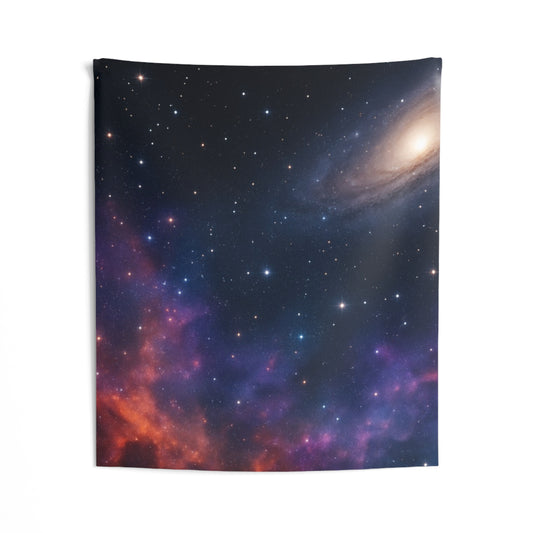 Galaxy Nebula Wall Tapestry featuring vibrant starry space design, ideal for bedroom decor and wall decoration.