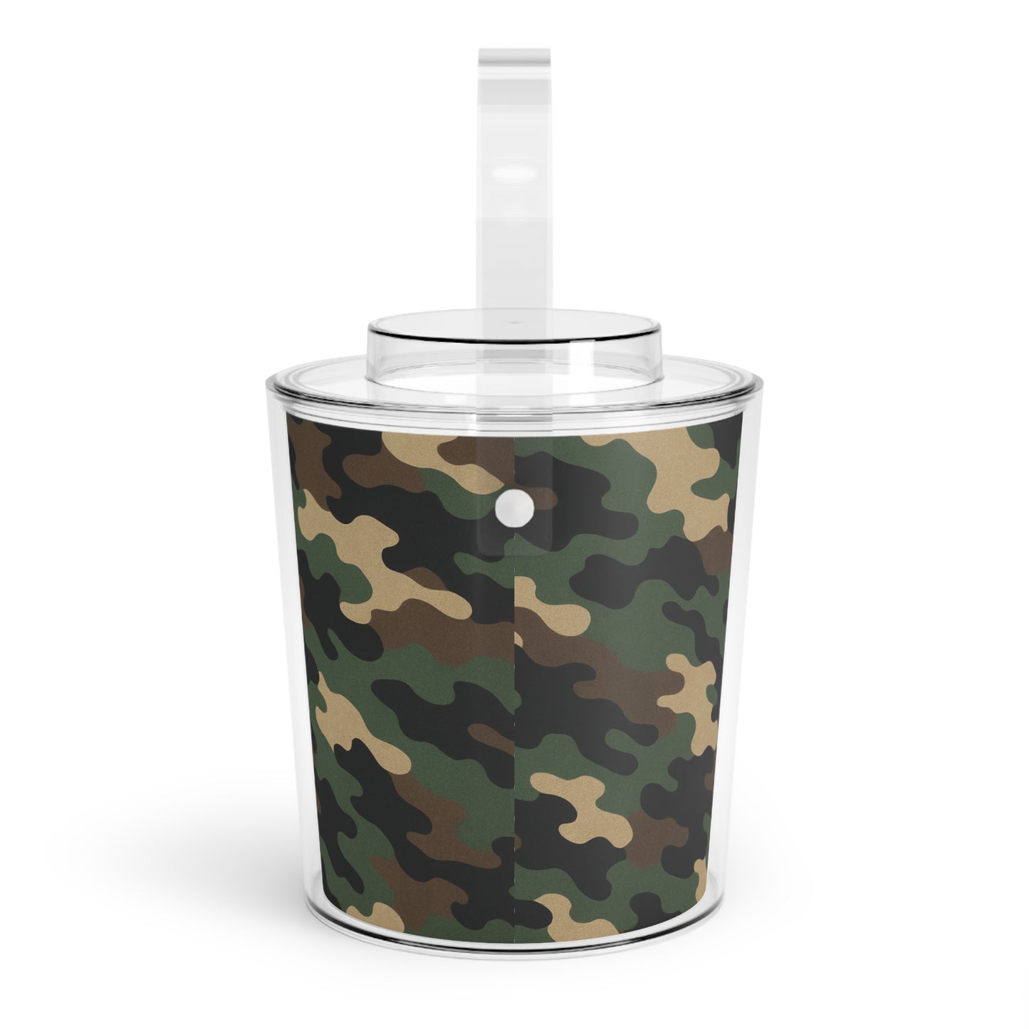 Camouflage Ice Bucket with Tongs, Party Essential, Outdoor Gatherings, BBQ Accessory, Gift for Wine Lovers, Home Bar Decor - TRV