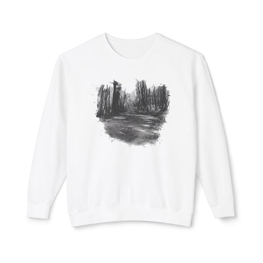 Scenic Minimalist Crewneck Sweatshirt - Cozy Art Tee for Nature Lovers, Gift for Her, Layering Essential, Perfect for Fall, Everyday Wear - TRV