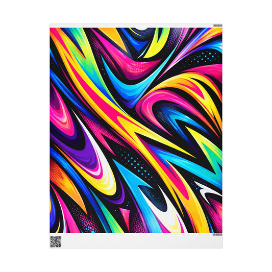 Vibrant Rainbow Swirl Wrapping Paper Roll — Abstract Colorful Gift Wrap