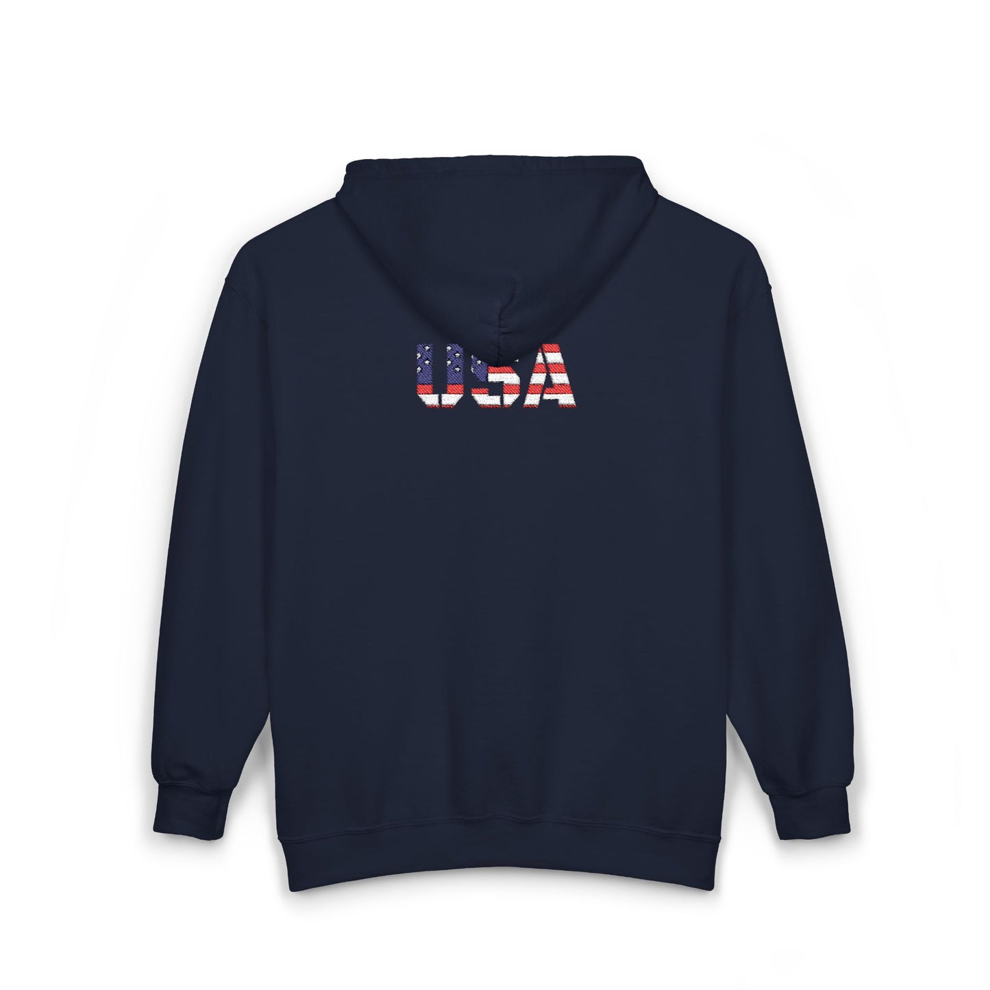 USA Flag Full Zip Hoodie - Unisex Sweatshirt for Independence Day, Patriotic Apparel, Casual Wear, Gifts for Veterans - TRV