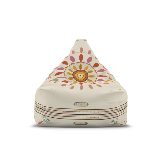 Boho Sunburst Bean Bag Cover — Floral Mandala Pattern