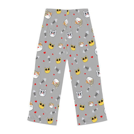 Cozy Cat-Themed Women's Pajama Pants | Cute Sleepwear, Relaxation, Gifts for Cat Lovers, Pajama Party, Lounge Wear - TRV