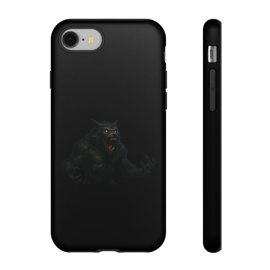 Werewolf Phone Case, Tough Cases, Black Panther Design, Gift for Animal Lovers, Phone Accessories, Fierce Phone Protection - TRV
