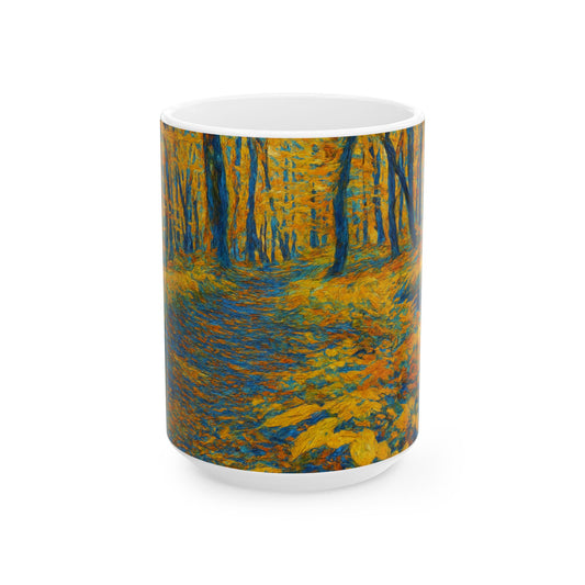 Ceramic Mug - Autumn Forest, Cozy Drinks, Hot Beverages, Nature Lovers Gift, Fall Decor - TRV