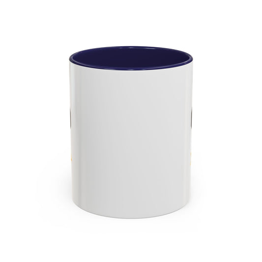 Funny "69 and Fries" novelty coffee mug with black handle and interior, 11oz size, featuring a humorous print.