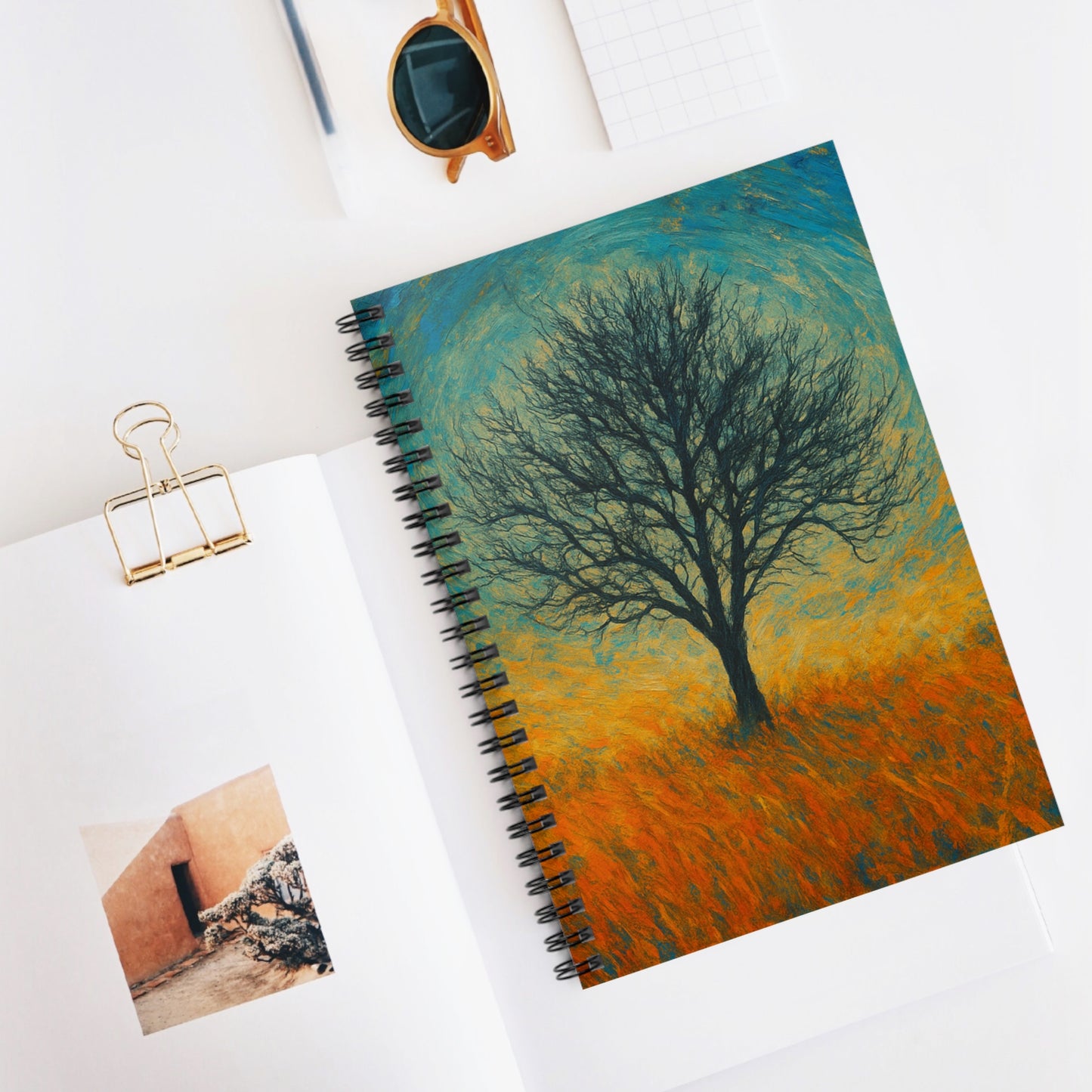 Artistic Tree Spiral Notebook - Ruled Pages, Nature Lover Gift, Journal for Notes, School Supplies, Unique Stationery - TRV