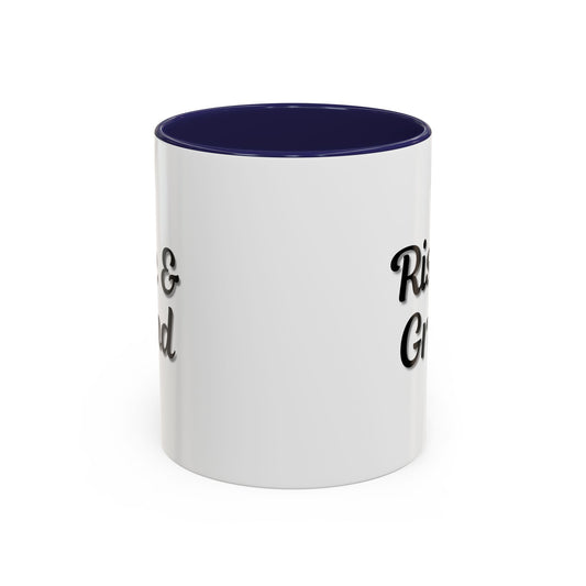 Rise & Grind Coffee Mug – Motivational Black Accent Mug for Daily Inspiration - TRV