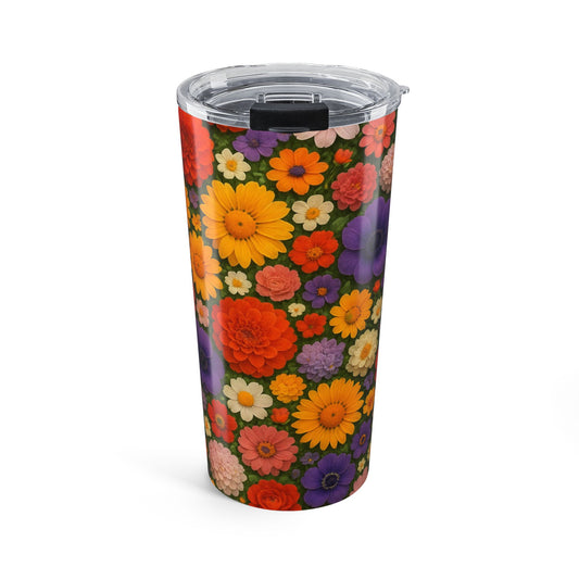 Retro floral collage 20oz insulated stainless steel tumbler - view 2