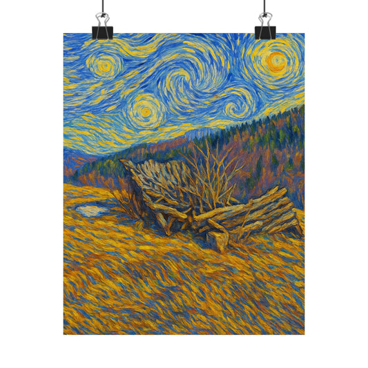 Matte Vertical Posters of Starry Night - Art Print for Home Decor, Wall Art, Gift for Art Lovers, Bacground for Celebrations - TRV