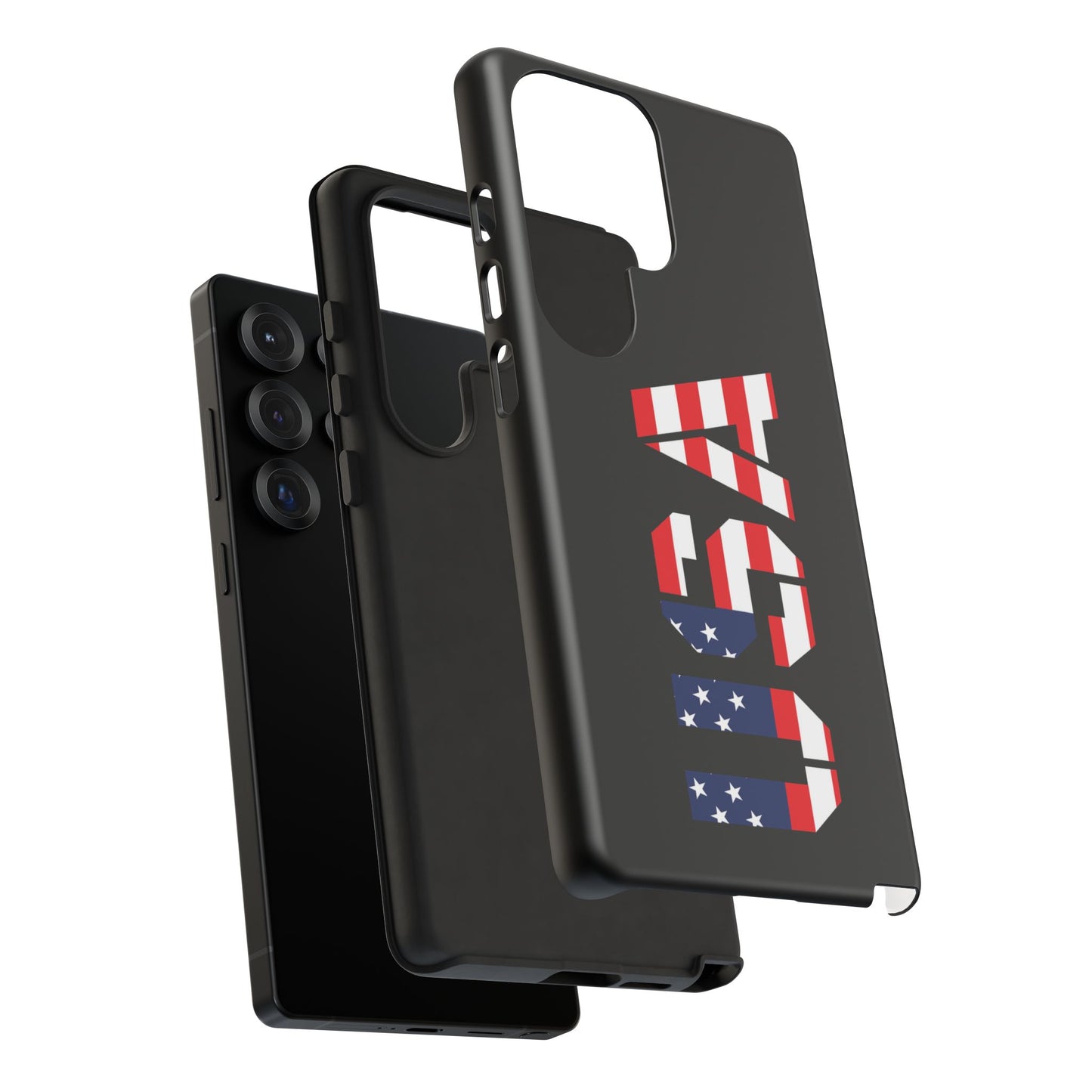 USA Phone Case with patriotic American flag design, durable tough phone case by Printify, fits standard smartphones.