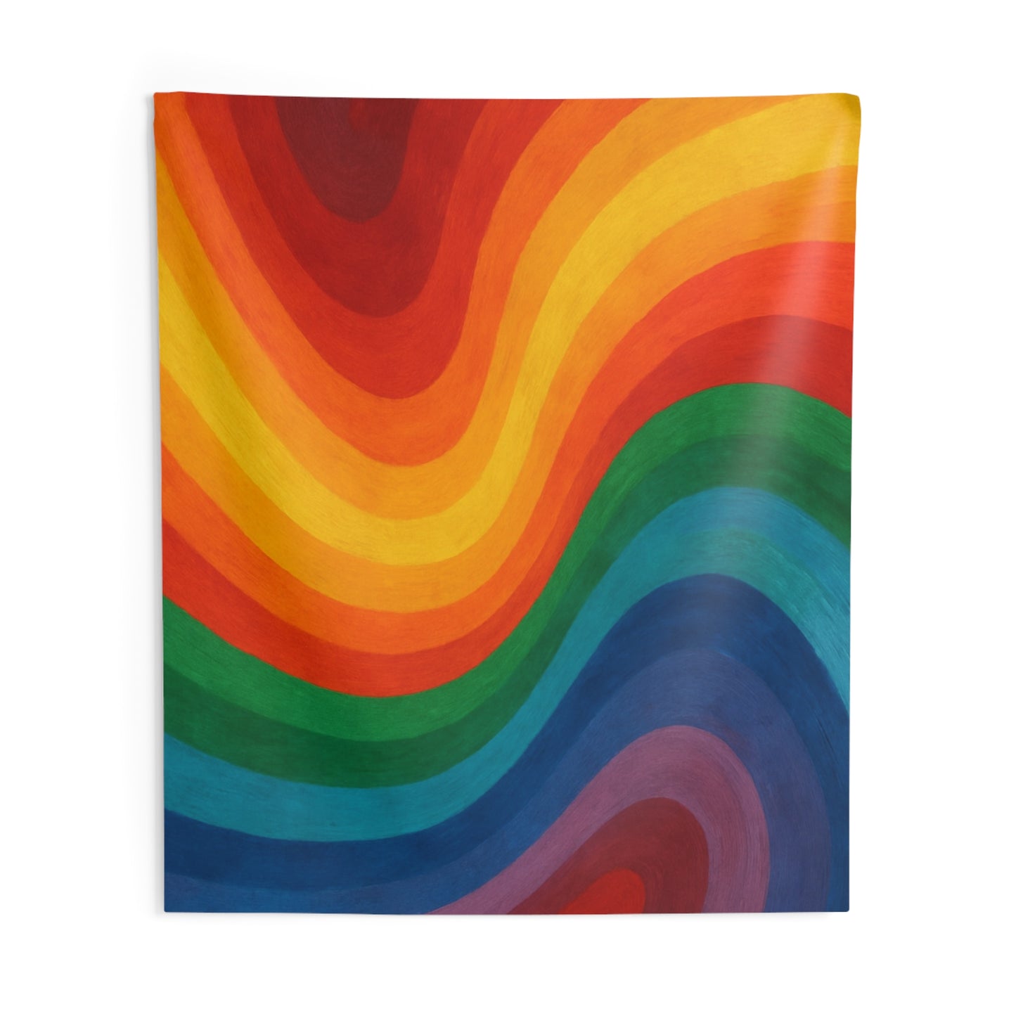 Rainbow Wave Tapestry — Retro Psychedelic Wall Art for Living Room, Dorm, or Studio