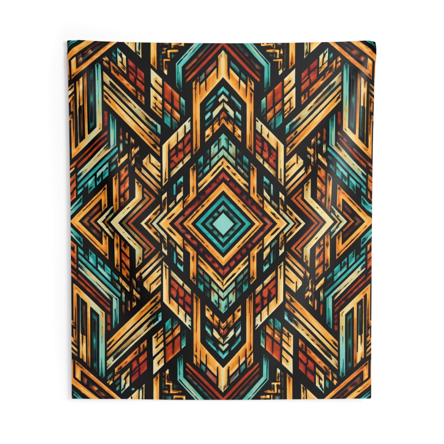 Geometric Tribal Indoor Wall Tapestry — Boho Aztec Pattern for Living Room & Bedroom