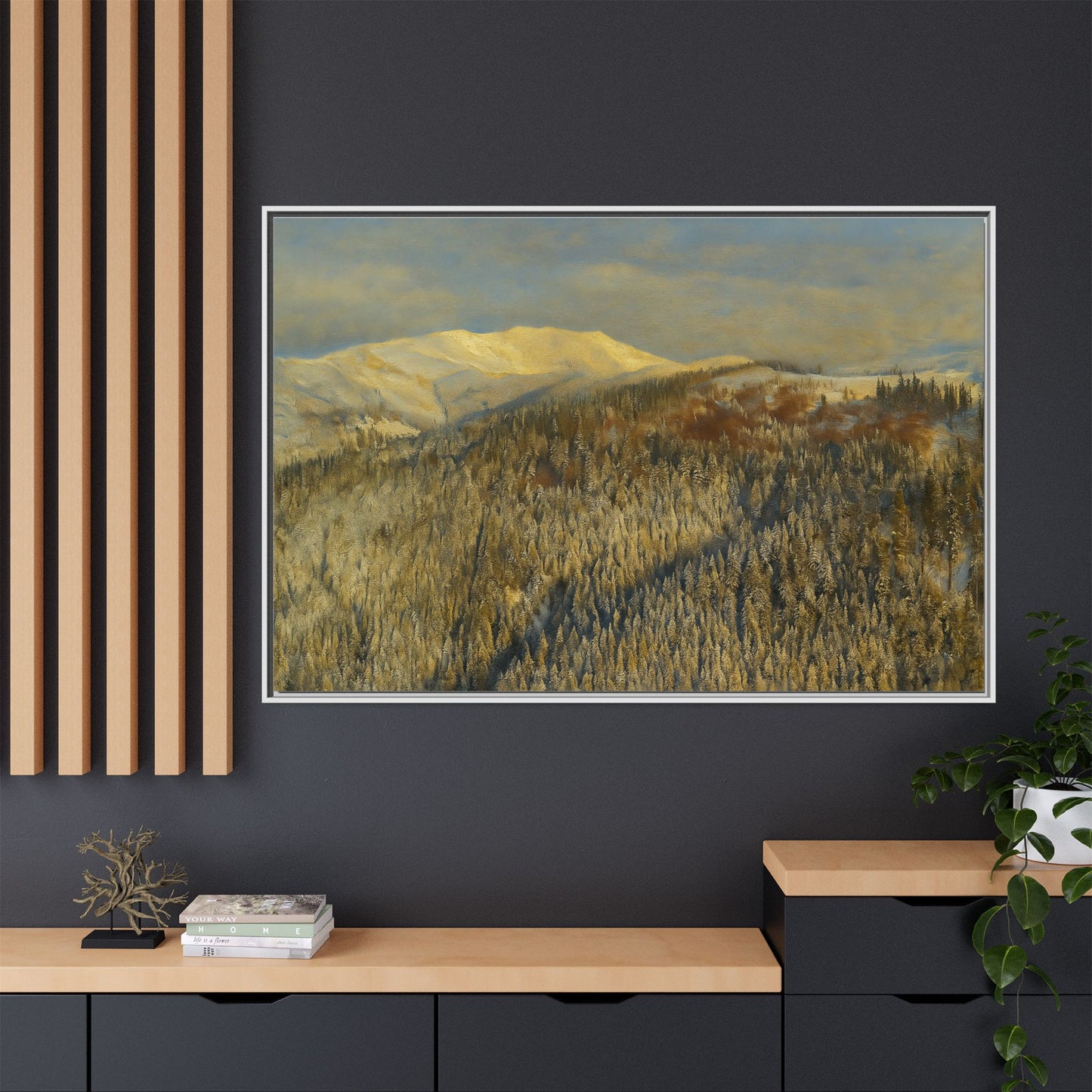 Framed Mountain Canvas Art, Perfect for Home Decor, Nature Wall Art, Gift for Nature Lovers, Cozy Atmosphere - TRV