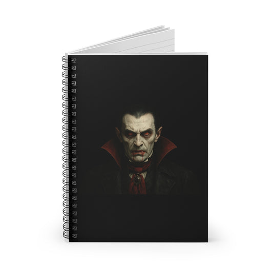 Vampire-Themed Spiral Notebook - Perfect for Writing and Sketching, Halloween Decor, Gift for Horror Fans, Journaling, School Essentials - TRV