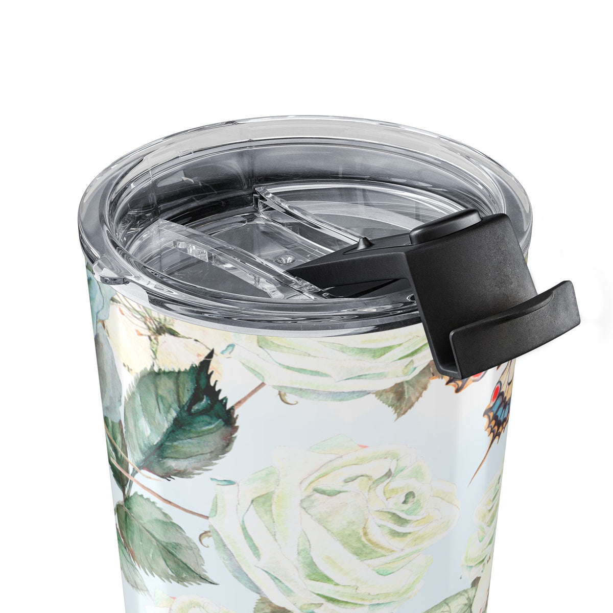 Vintage floral and butterfly 20oz insulated stainless steel tumbler - view 6