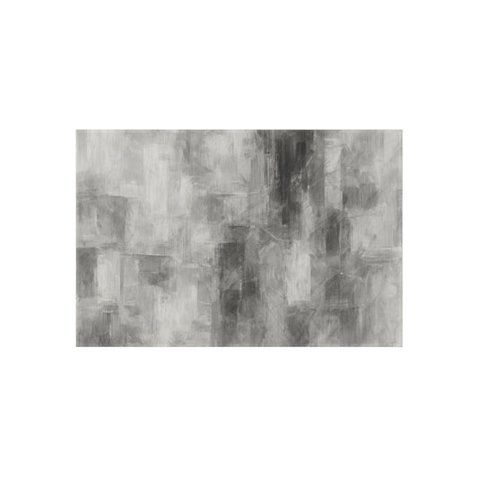 Gray outdoor waterproof rug for patio and deck, modern blanket by Printify, showing textured fabric suitable for outdoor use.