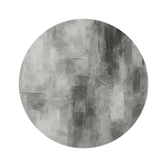 Modern round Printify rug with minimalist design, ideal for living room accents, featuring a stylish, neutral color pattern.