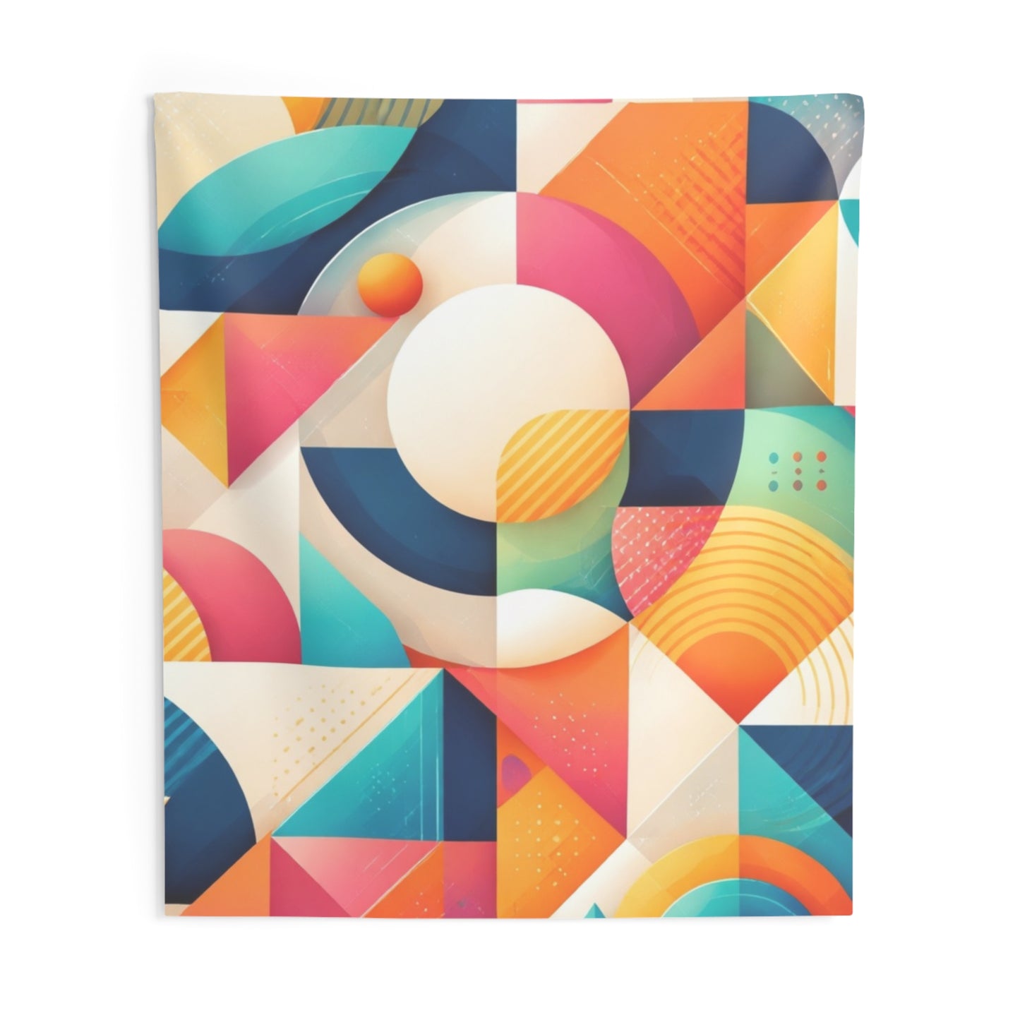 Geometric Colorblock Wall Tapestry — Retro Modern Abstract Decor