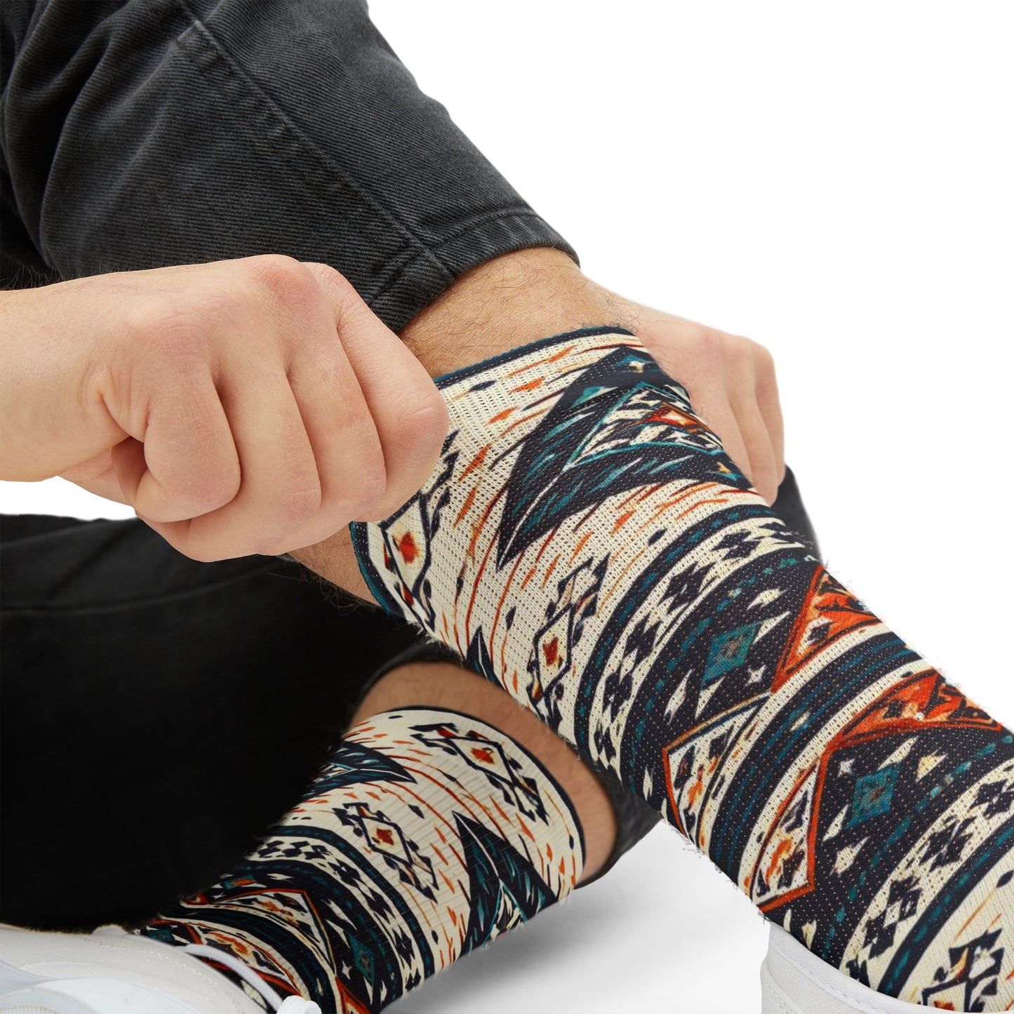 Southwestern Aztec Pattern Socks | Tribal Geometric Sublimation Socks