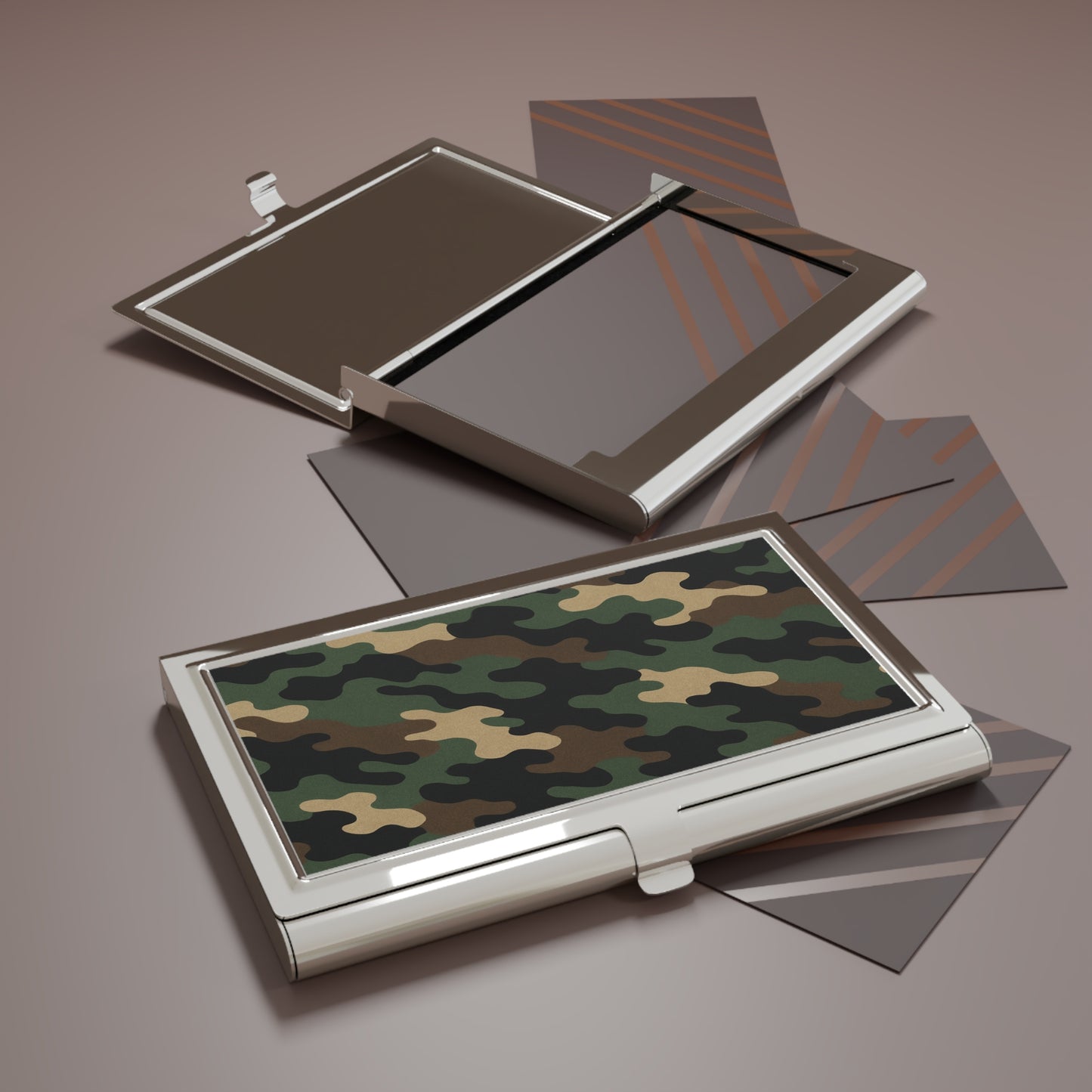 Camouflage Business Card Holder – Military Camo Metal Card Case