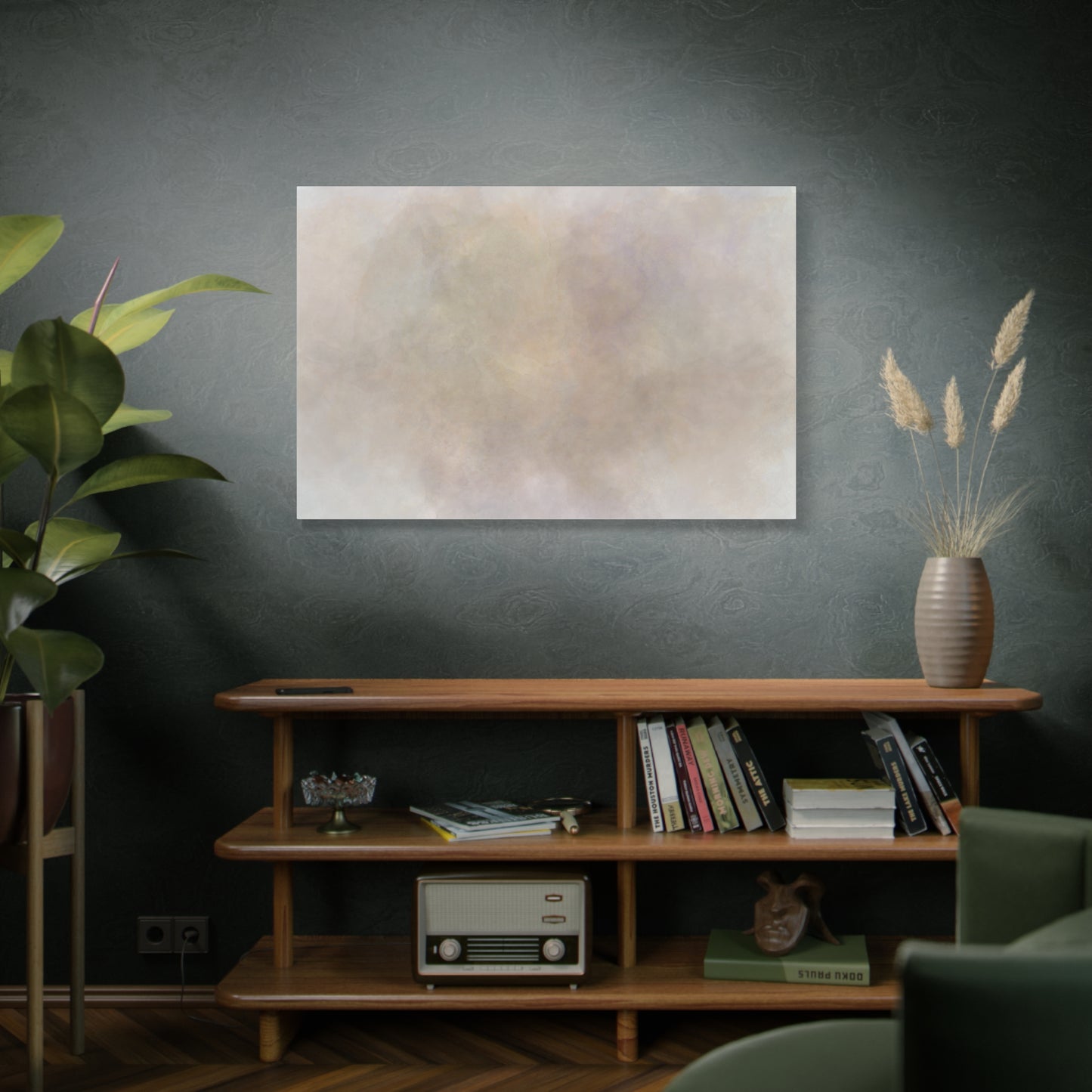 Soft Neutral Abstract Fog Canvas