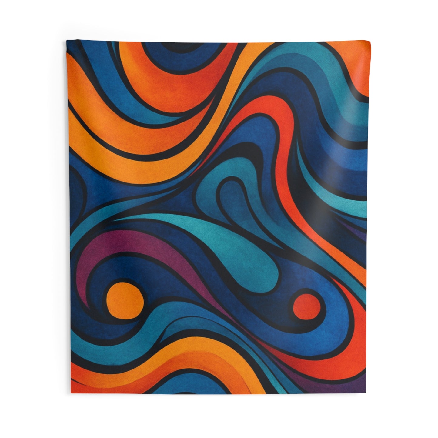Abstract Retro Swirl Wall Tapestry — Vibrant Boho Psychedelic Home Decor