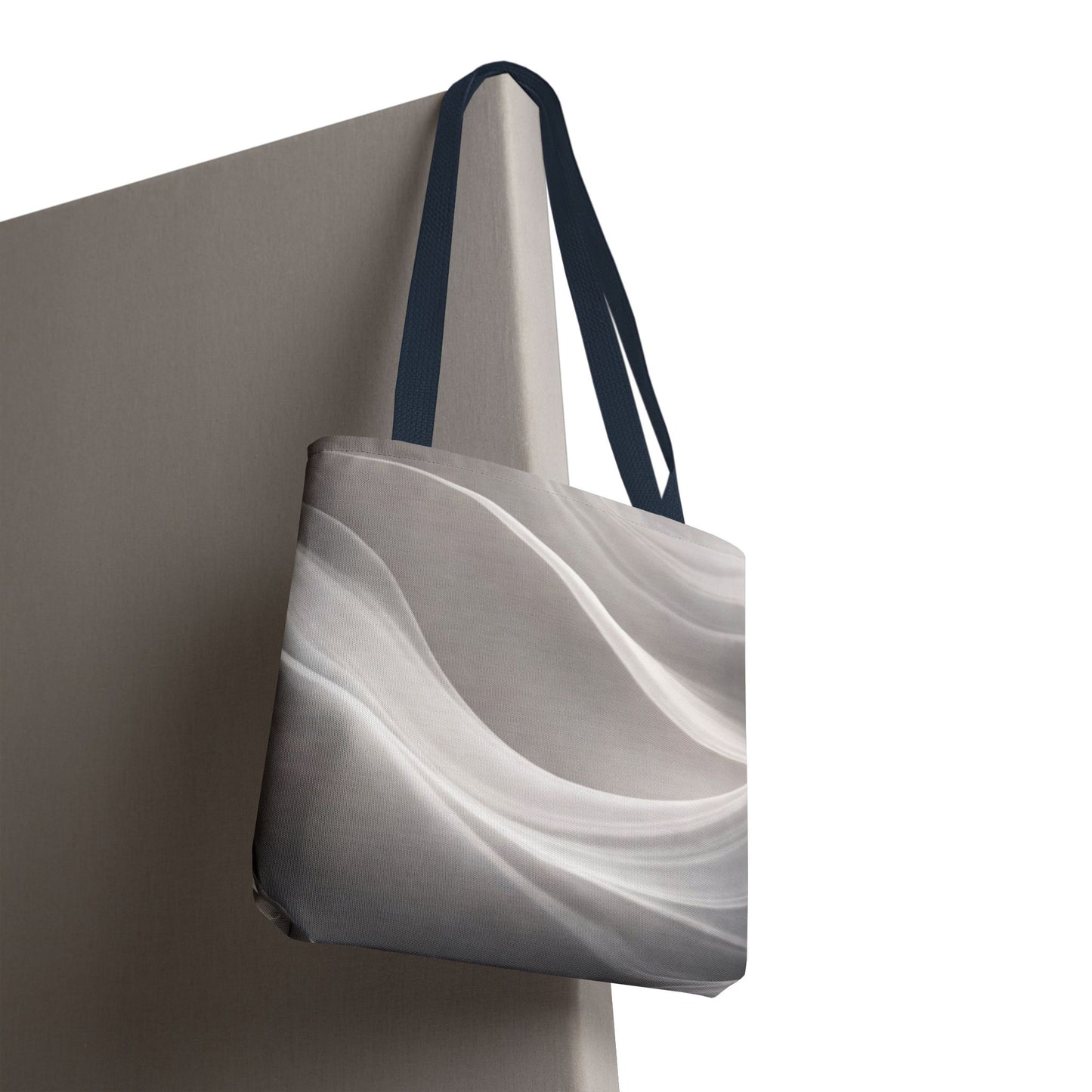 Soft marble wave tote bag by Printify featuring a stylish marble pattern and spacious design for everyday use.
