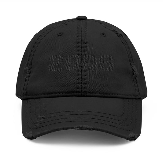 Vintage distressed 2006 dad hat with embroidered design, classic baseball cap style by Printify.