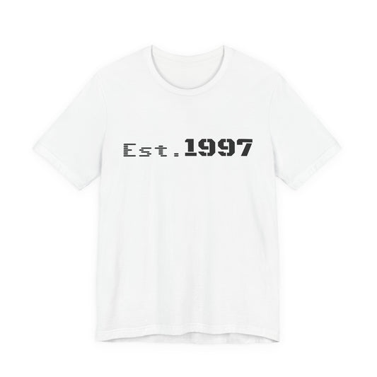 Vintage 1997 Established T-Shirt by Printify featuring classic design and comfortable cotton fabric.