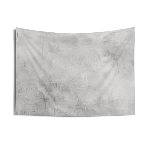 Gray boho wall tapestry by Printify featuring a modern minimalist design, perfect for contemporary home decor.