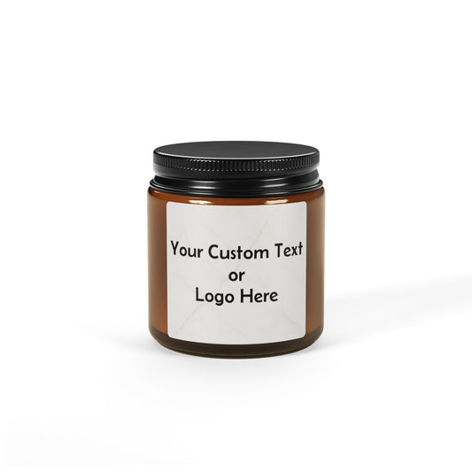 Custom Amber Soy Candle — Personalized Scented Jar (Multi-Size)