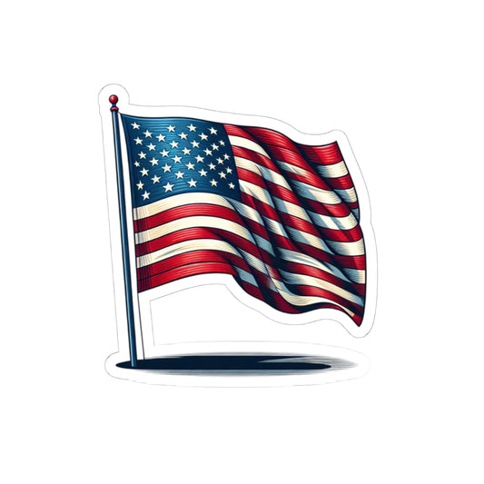 Patriotic Kiss-Cut Stickers | American Flag Decals for Laptops, Water Bottles, Scrapbooking, Fourth of July, Memorial Day - TRV