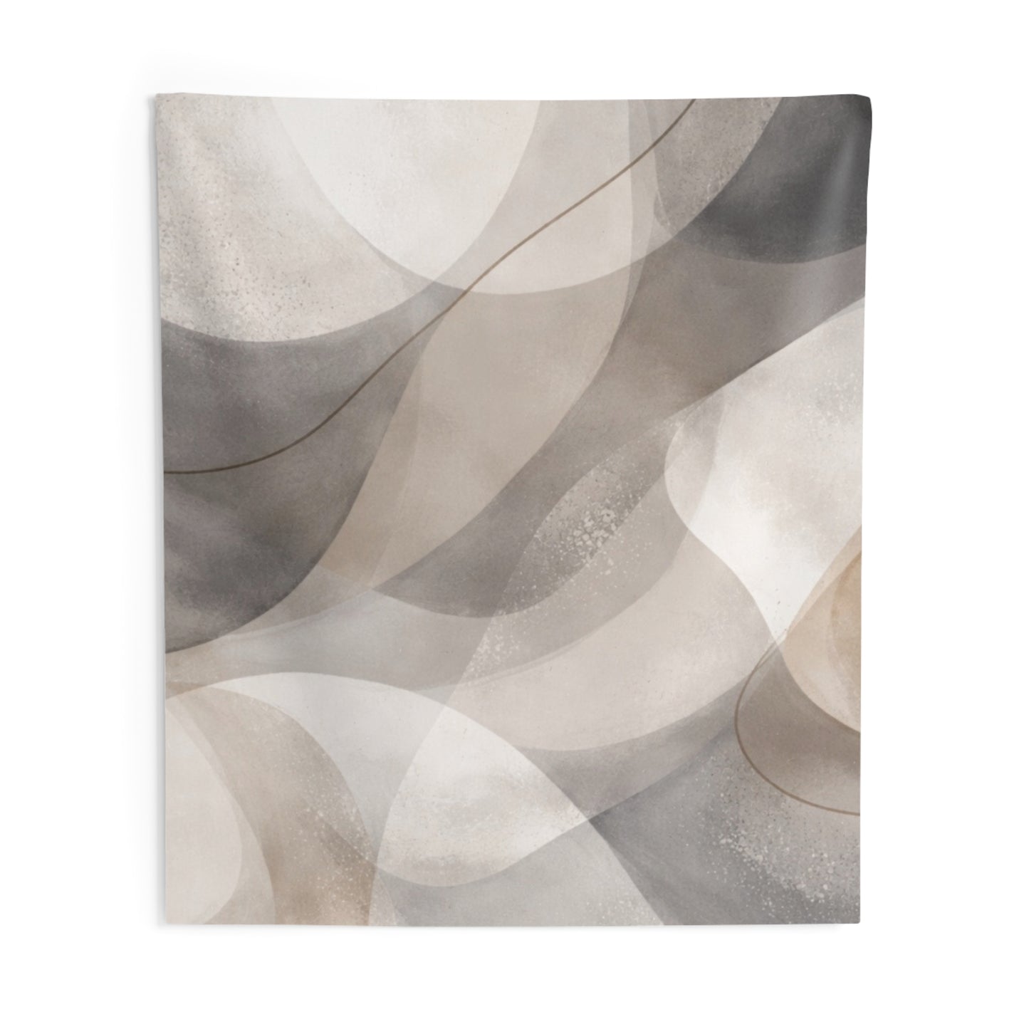 Abstract Neutral Waves Wall Tapestry — Modern Minimalist Home Decor