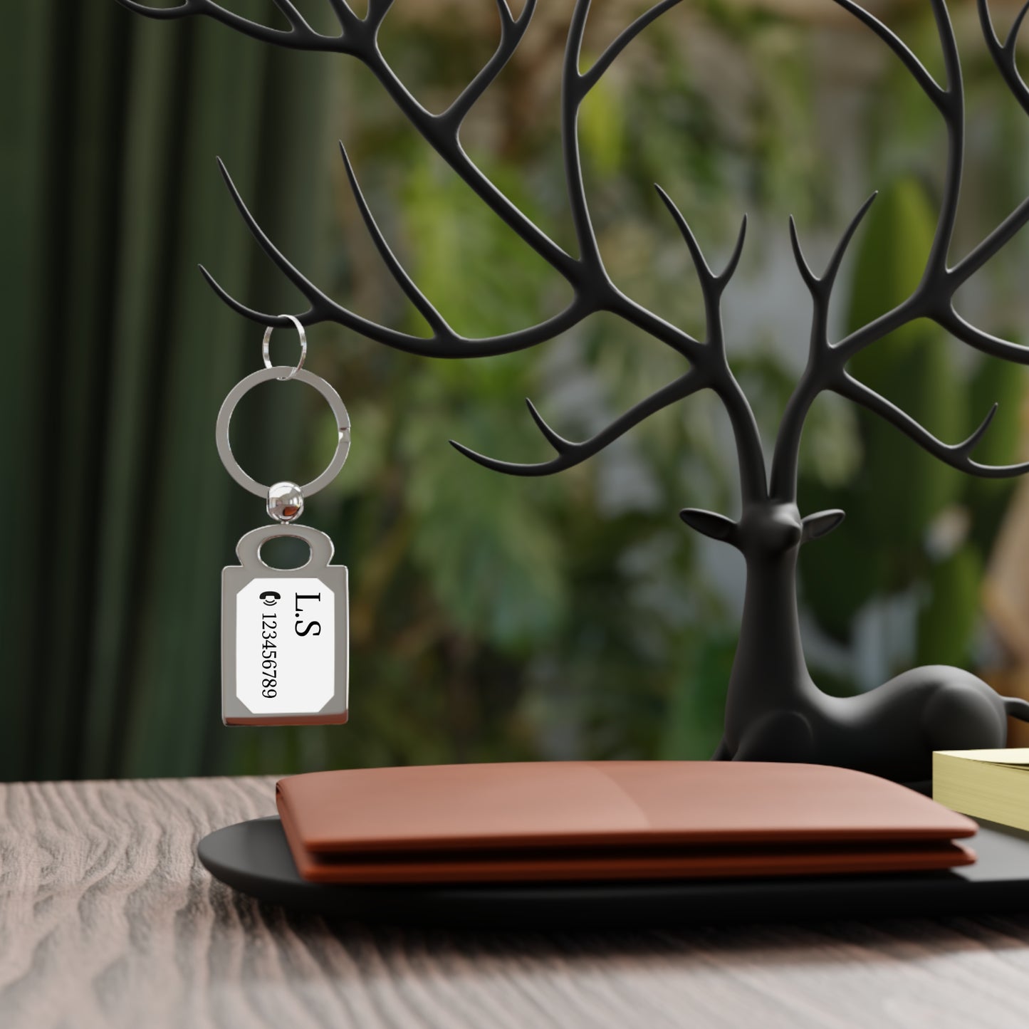 Engraved rectangle photo keyring from Printify, showcasing a personalized accessory with a custom photo design.