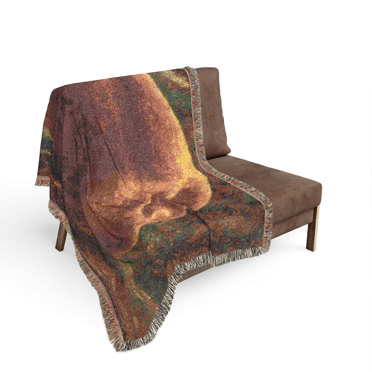 Soft woven throw blanket by Printify featuring pastel celestial design, perfect for cozying up in any room.