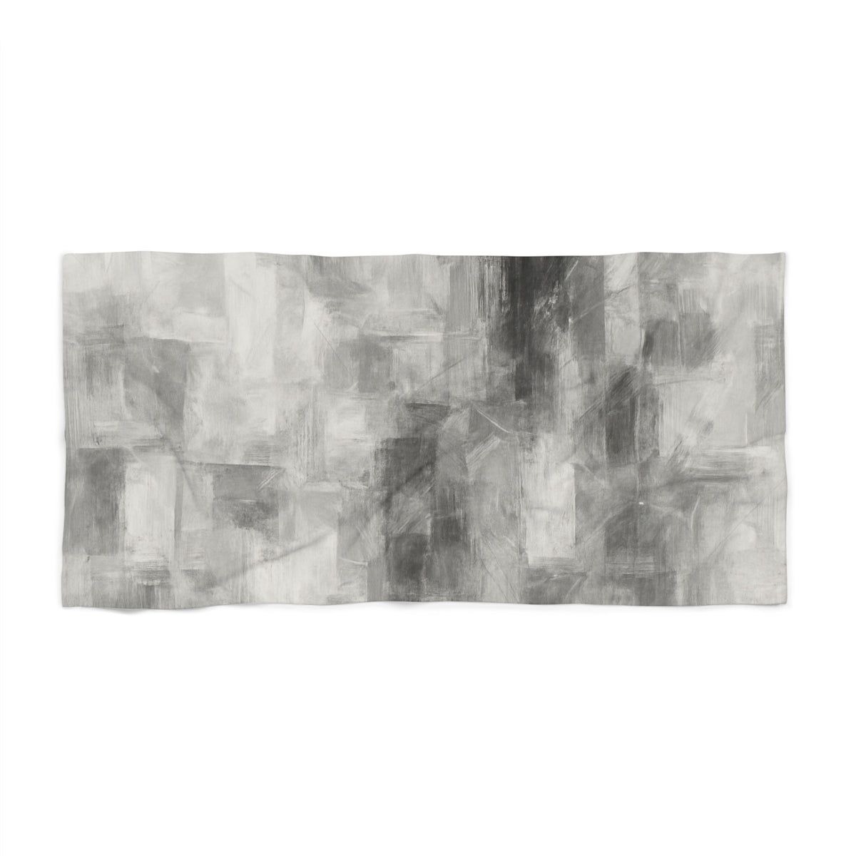 Grey modern beach towel by Printify, soft and lightweight blanket for poolside and summer lounging, featuring a stylish design.