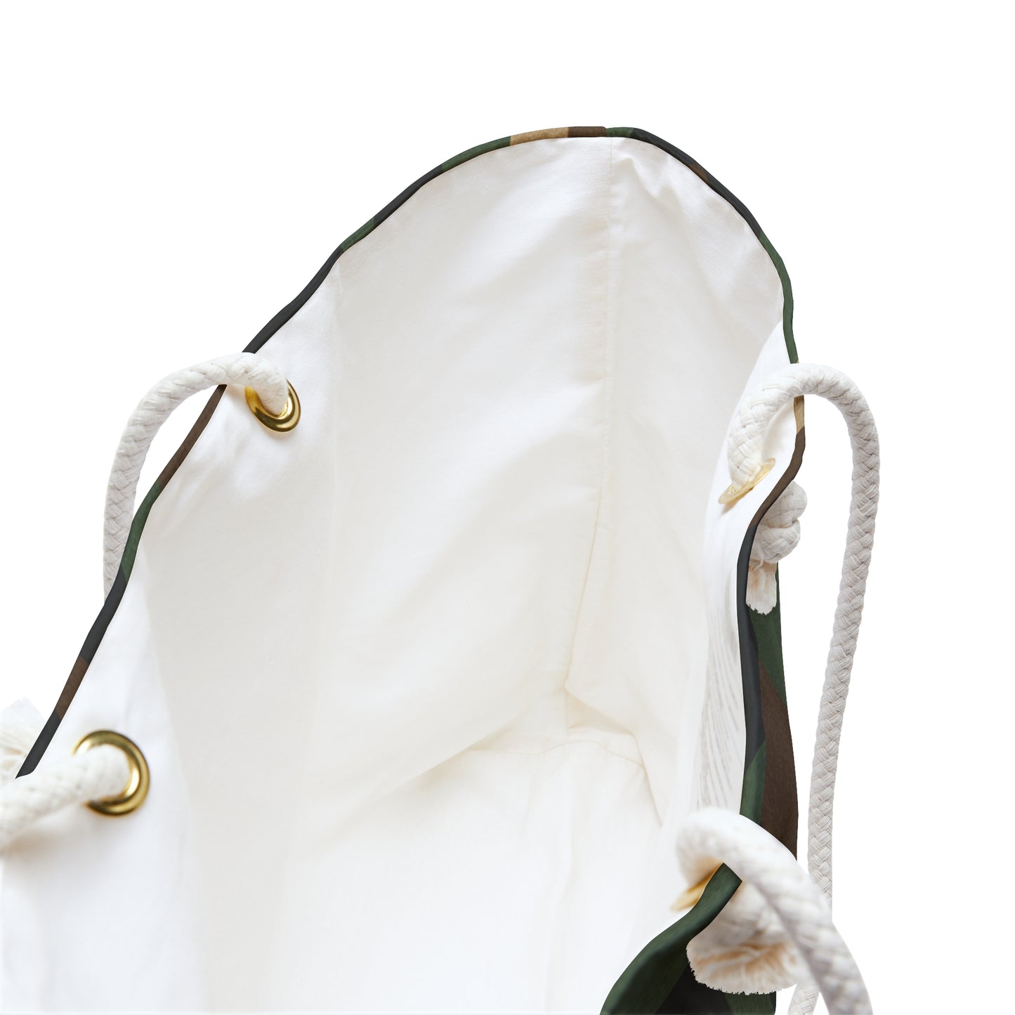 Military green camo weekender bag by Printify, spacious travel tote for weekend getaways with durable fabric and sturdy handles.