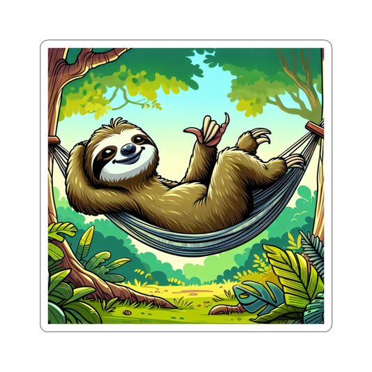 Set of Chill Sloth Kiss-Cut Stickers from Printify, featuring cute sloth illustrations on paper stickers for sloth lovers.